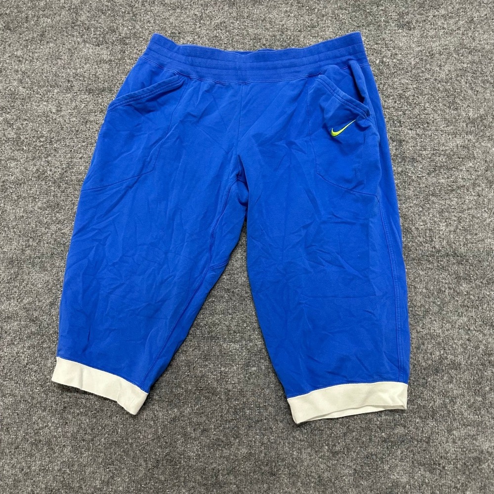 Nike Capri Pants Womens Size XL Blue Dri-Fit Athletic Stretch Cropped Training